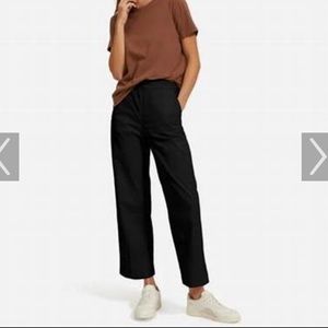 Everlane the easy pant black lyocell comfy elastic waist back pockets NWT SZ 2